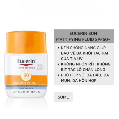 Kem Chống Nắng Eucerin Sensitive Protect Sun Mattifying Fluid SPF50+